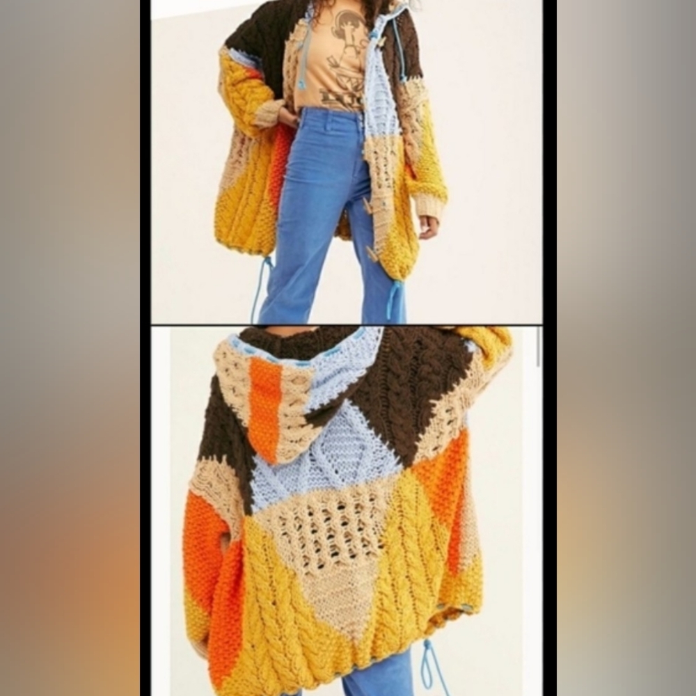 Free People Perfectly Patched Hooded Poncho